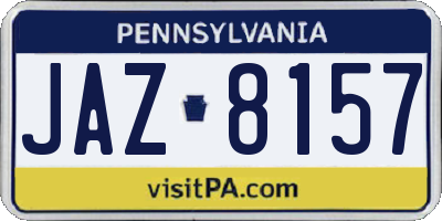 PA license plate JAZ8157