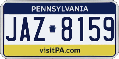 PA license plate JAZ8159
