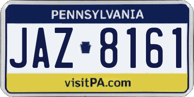 PA license plate JAZ8161