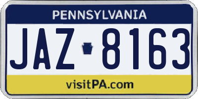 PA license plate JAZ8163