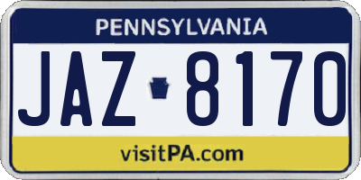 PA license plate JAZ8170