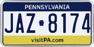 PA license plate JAZ8174