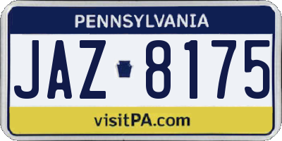 PA license plate JAZ8175