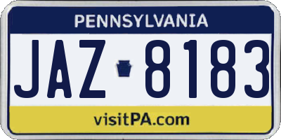PA license plate JAZ8183