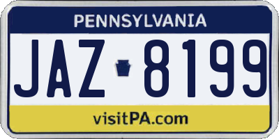 PA license plate JAZ8199