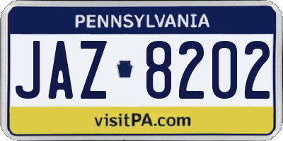 PA license plate JAZ8202