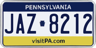 PA license plate JAZ8212