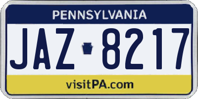 PA license plate JAZ8217