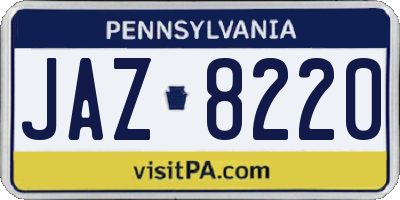 PA license plate JAZ8220