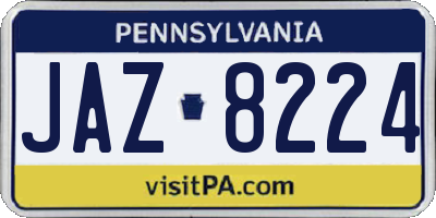 PA license plate JAZ8224