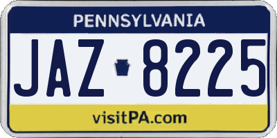 PA license plate JAZ8225