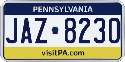 PA license plate JAZ8230