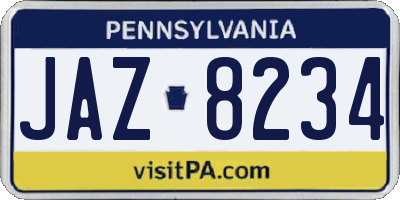 PA license plate JAZ8234