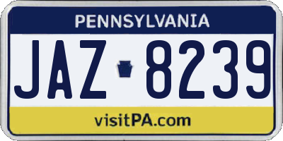 PA license plate JAZ8239