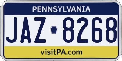 PA license plate JAZ8268