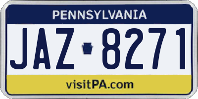 PA license plate JAZ8271