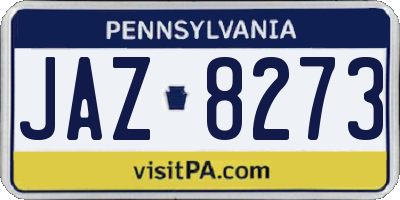 PA license plate JAZ8273