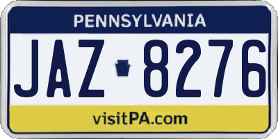 PA license plate JAZ8276