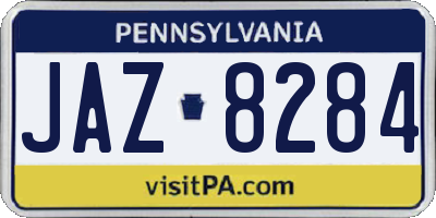 PA license plate JAZ8284