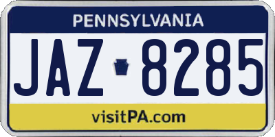 PA license plate JAZ8285