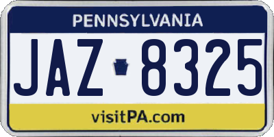 PA license plate JAZ8325