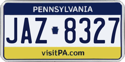 PA license plate JAZ8327