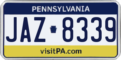 PA license plate JAZ8339