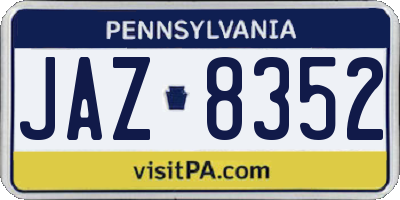 PA license plate JAZ8352