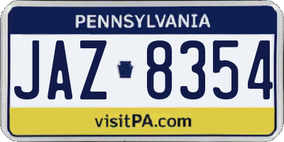 PA license plate JAZ8354