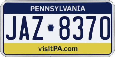 PA license plate JAZ8370