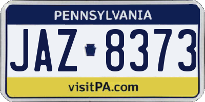 PA license plate JAZ8373