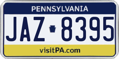 PA license plate JAZ8395