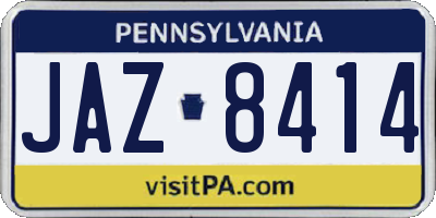 PA license plate JAZ8414