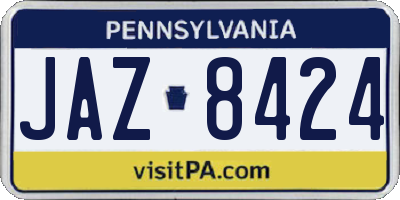 PA license plate JAZ8424