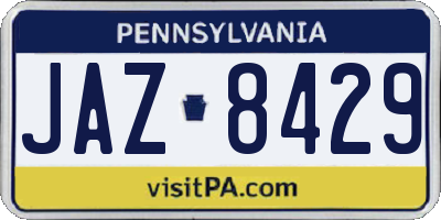 PA license plate JAZ8429