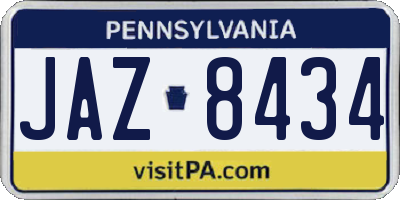 PA license plate JAZ8434