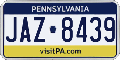 PA license plate JAZ8439
