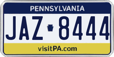 PA license plate JAZ8444