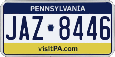 PA license plate JAZ8446