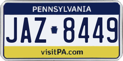 PA license plate JAZ8449