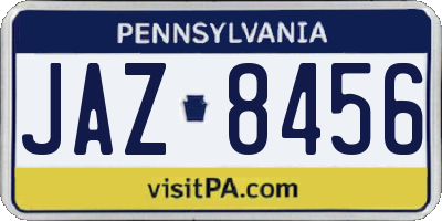 PA license plate JAZ8456