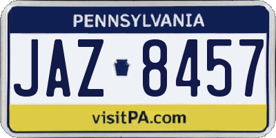 PA license plate JAZ8457