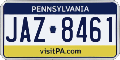 PA license plate JAZ8461
