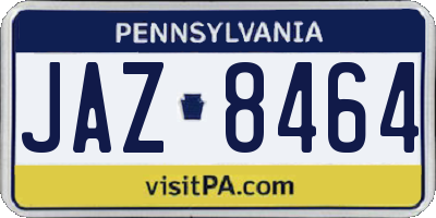 PA license plate JAZ8464