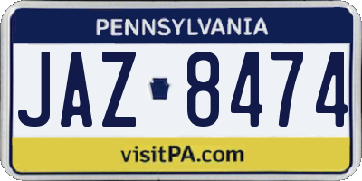 PA license plate JAZ8474