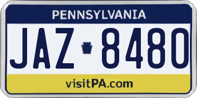 PA license plate JAZ8480