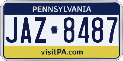 PA license plate JAZ8487