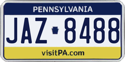 PA license plate JAZ8488