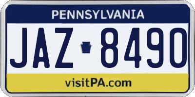 PA license plate JAZ8490
