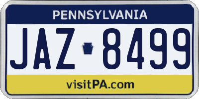 PA license plate JAZ8499